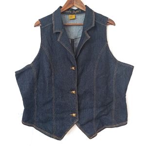 Dark blue denim vest size 3x -L